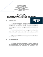 School Earthquake Drill Report: San Jose Elementary School