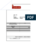 Bill To # Name: Shri D.P Sharma ADDRESS: Raipur: Paid Amount: Four Thousand Four Hundred Ninety Four Rupees Only