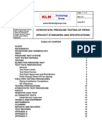 Project Standards and Specifications Hydrostatic Pressure Testing Rev01
