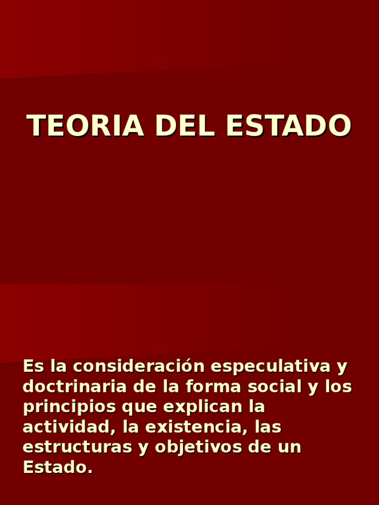 Teoria del estado Federación Estado (Forma de gobierno)