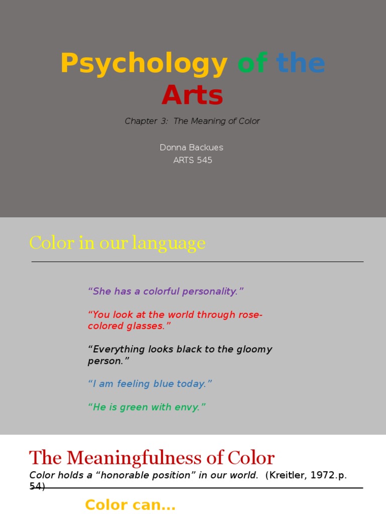 Psychology Of The Arts Pdf Psychological Concepts Paintings