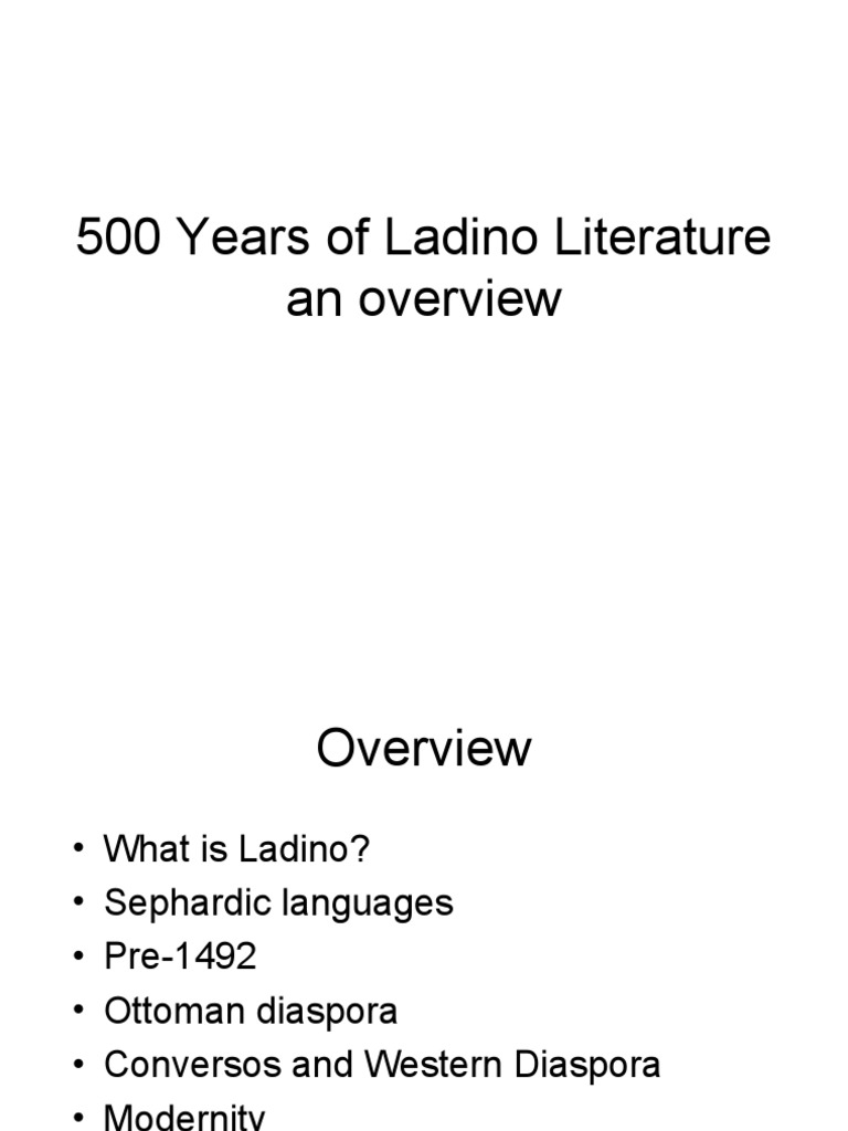 Overview of 500 Years of Ladino Literature | PDF | Sephardi Jews | Jews
