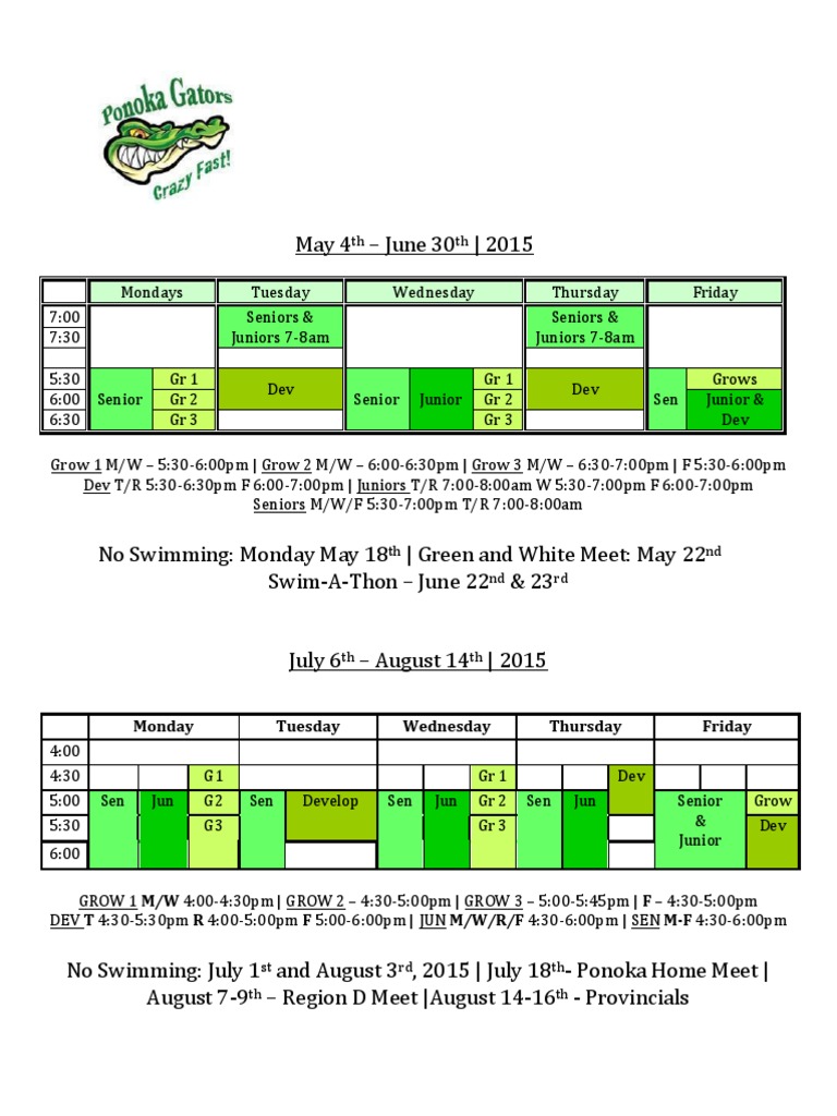 Gators Schedule PDF