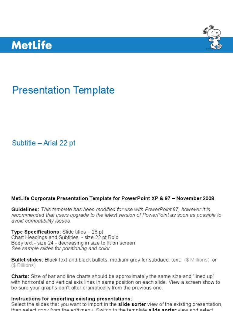 Snoopy PowerPoint Template Guide | PDF | Microsoft Power Point | Computing