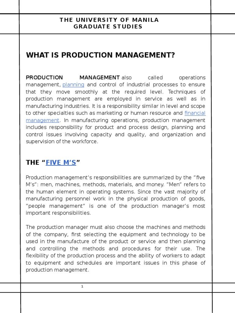 Production Management | PDF | Operations Management | Inventory