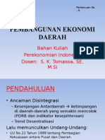 PI -Pertemuan IX - Pembangunan Ekonomi Daerah