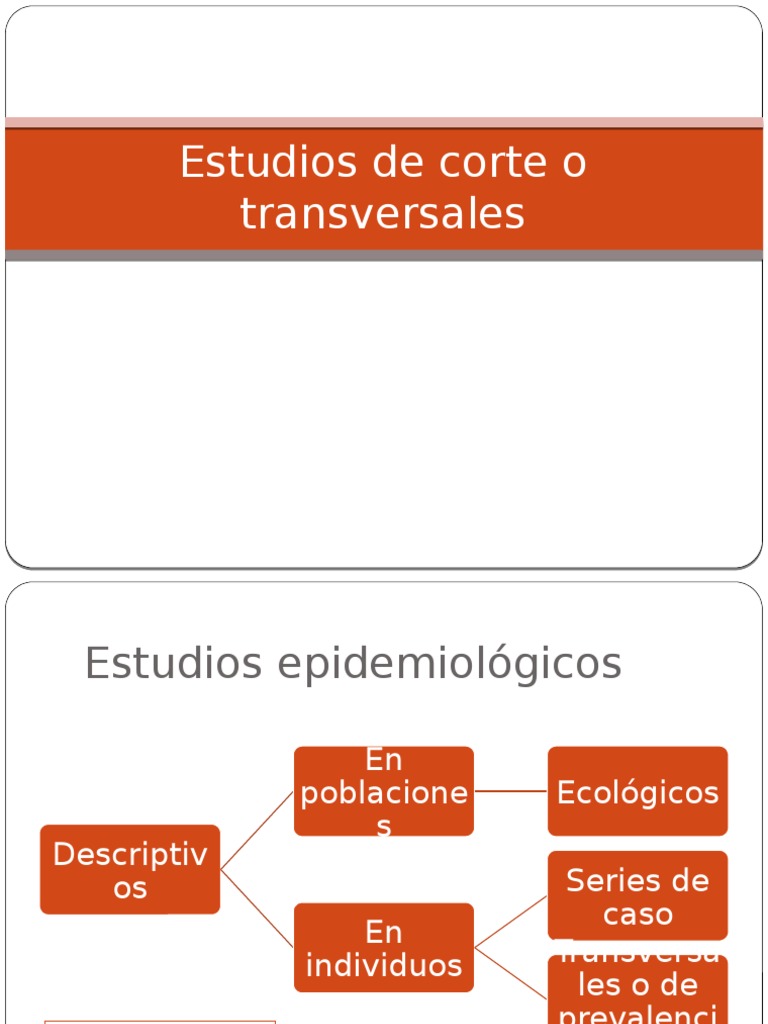 Estudios de corte o transversales de Corte o Transversales