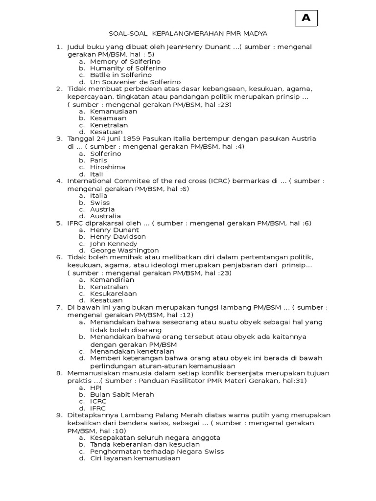 1 Soal Kepalangmerahan Madya