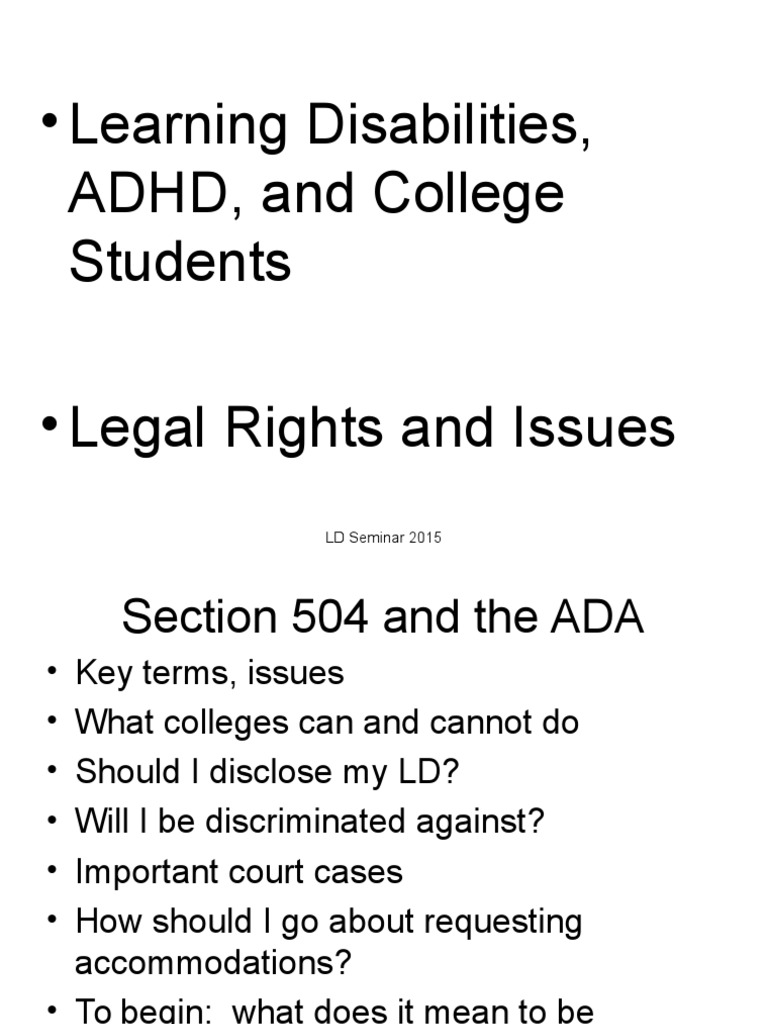 Legal Rights for College Students with LD | PDF | Americans With ...