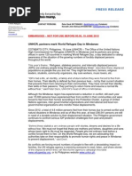 PRESS RELEASE (EMBARGOED) - UNHCR, Partners Mark World Refugee Day in Mindanao