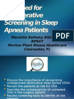 The Need for Perioperative Screening in Sleep Apnea Patients