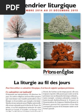 Calendrier Liturgique 2023 Prions En Eglise Prions En Église Calendrier Liturgique
