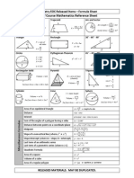 Geometry Formula Sheet