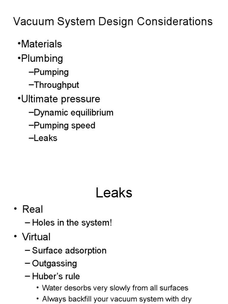 Vacuum System Design | PDF | Vacuum | Valve