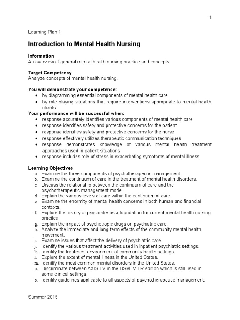 mental health nursing thesis