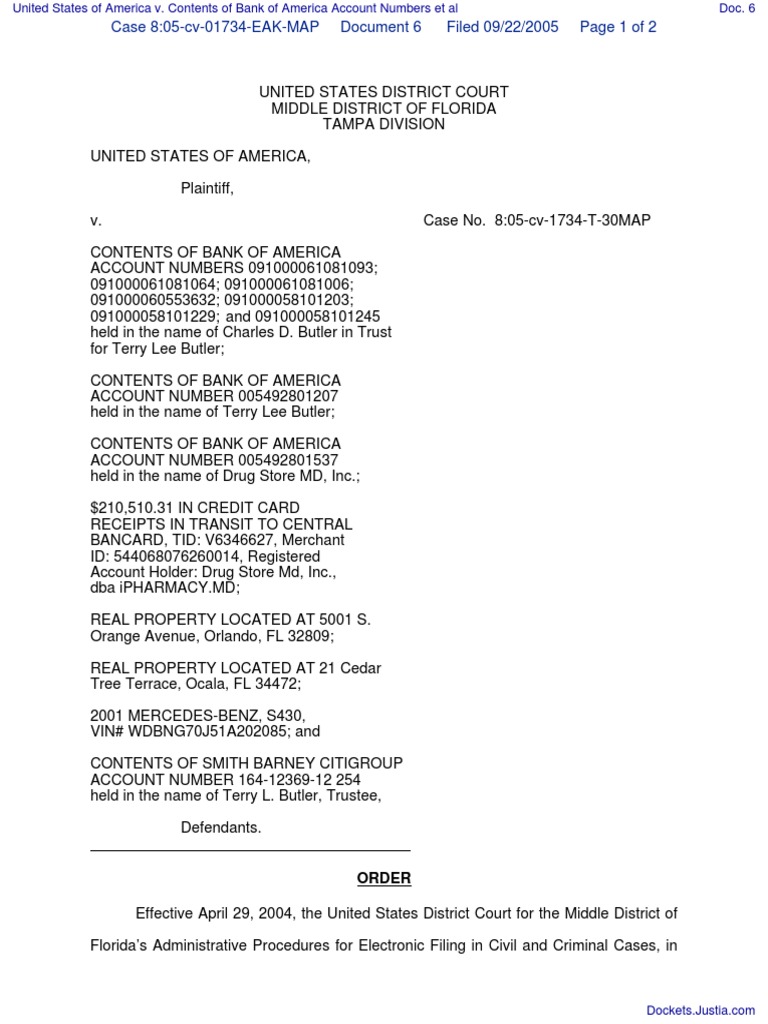 Bank of America Account Forfeiture Case | PDF | Government | Common Law