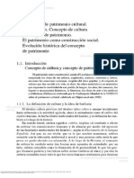 Definición de Patrimonio Cultural. Introducción. Concepto de Cultura y Concepción Del Patrimonio