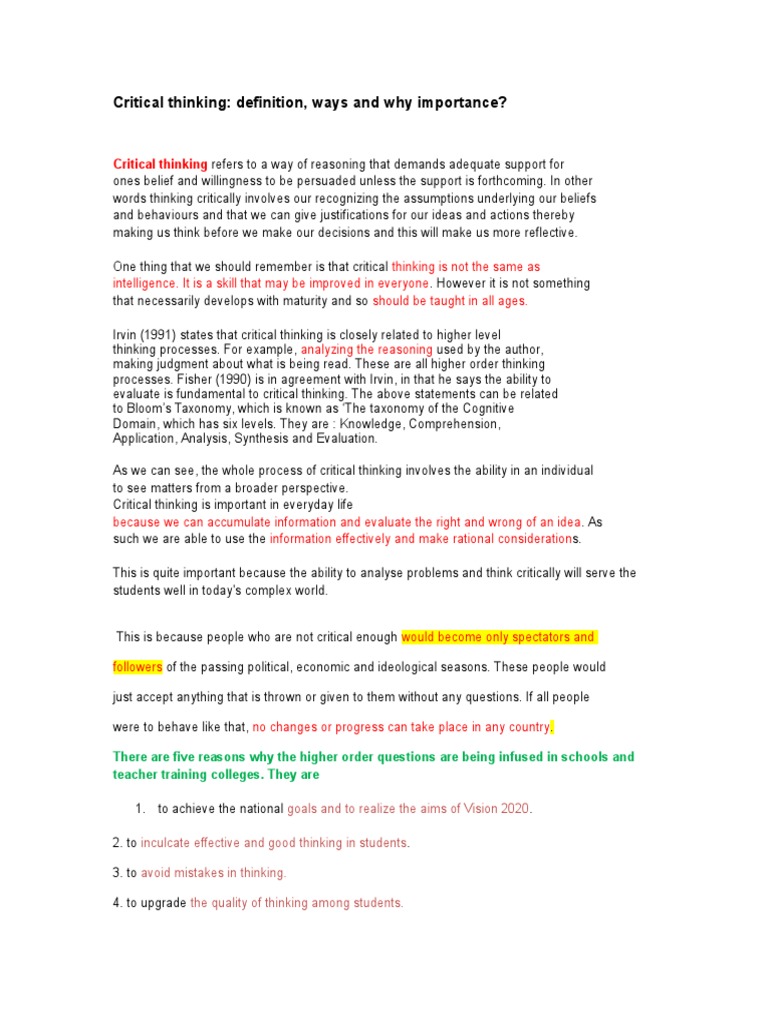 Critical thinking chapter 1 answers image