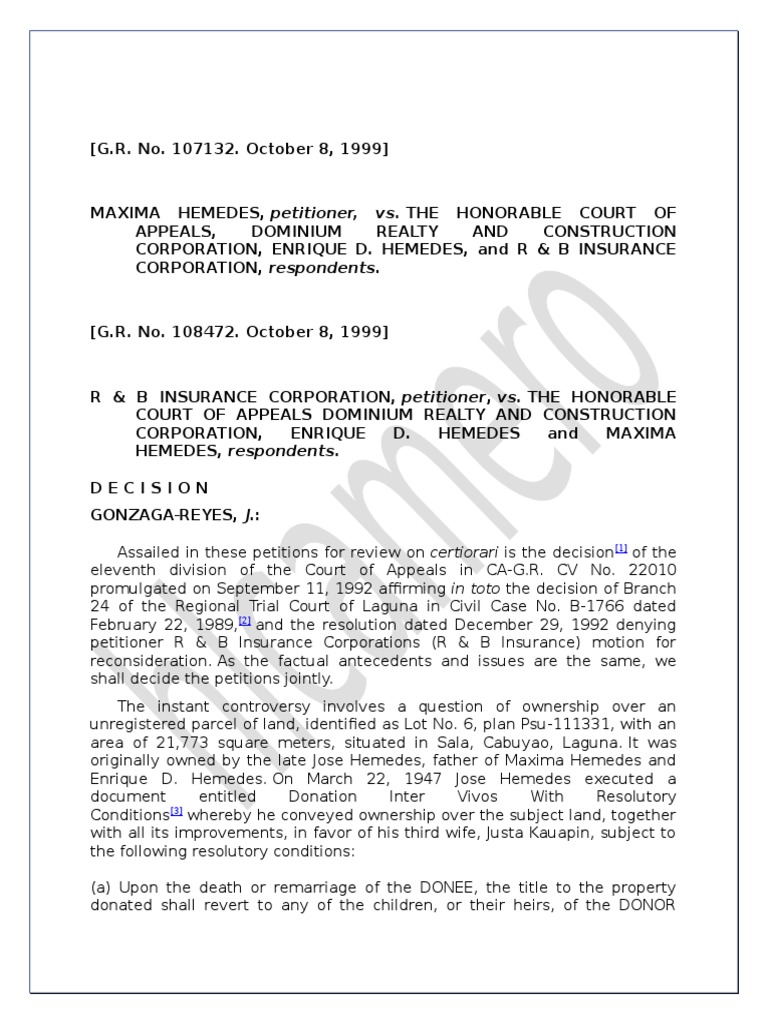 Land Ownership Dispute: Hemedes Case | PDF | Mortgage Law | Deed