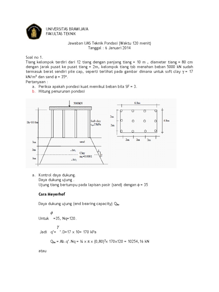 Contoh Soal Teknik Pondasi