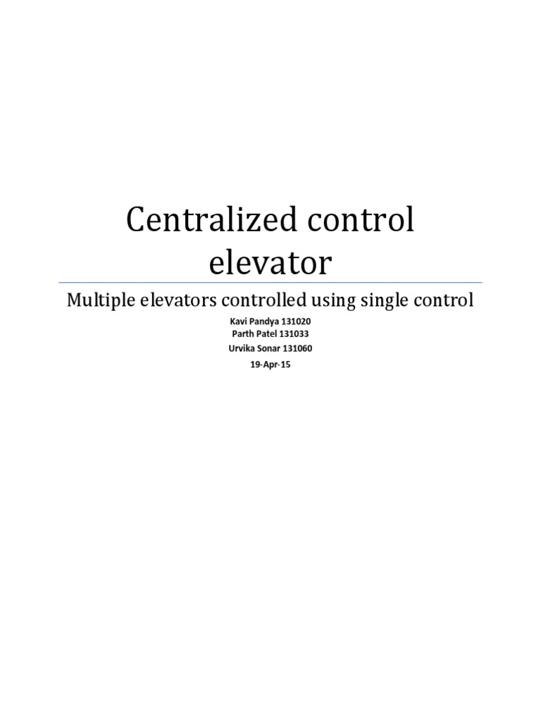 Centralized Control Elevator | PDF | Elevator | Computer Programming