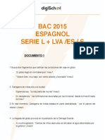 Bac ES/S/L 2015 - espagnol