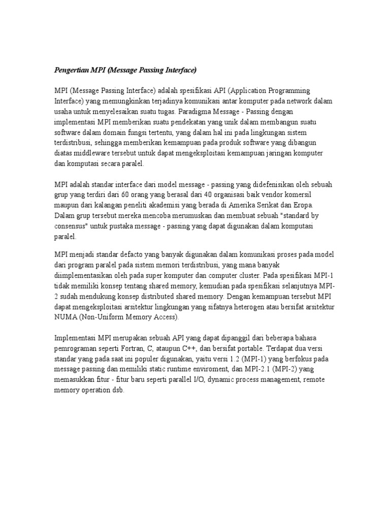 Pengertian MPI | PDF | Komputer