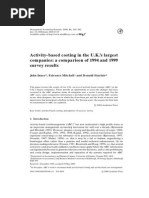 Activity Based Costing in The U K S Largest Companies A Comparison of 1994 and 1999 Survey Results 2000 Management Accounting Research