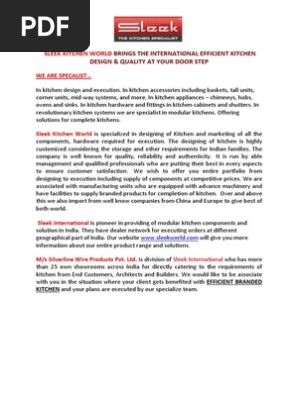 Sleek The Kitchen Specialist Company Profile Kitchen Mumbai