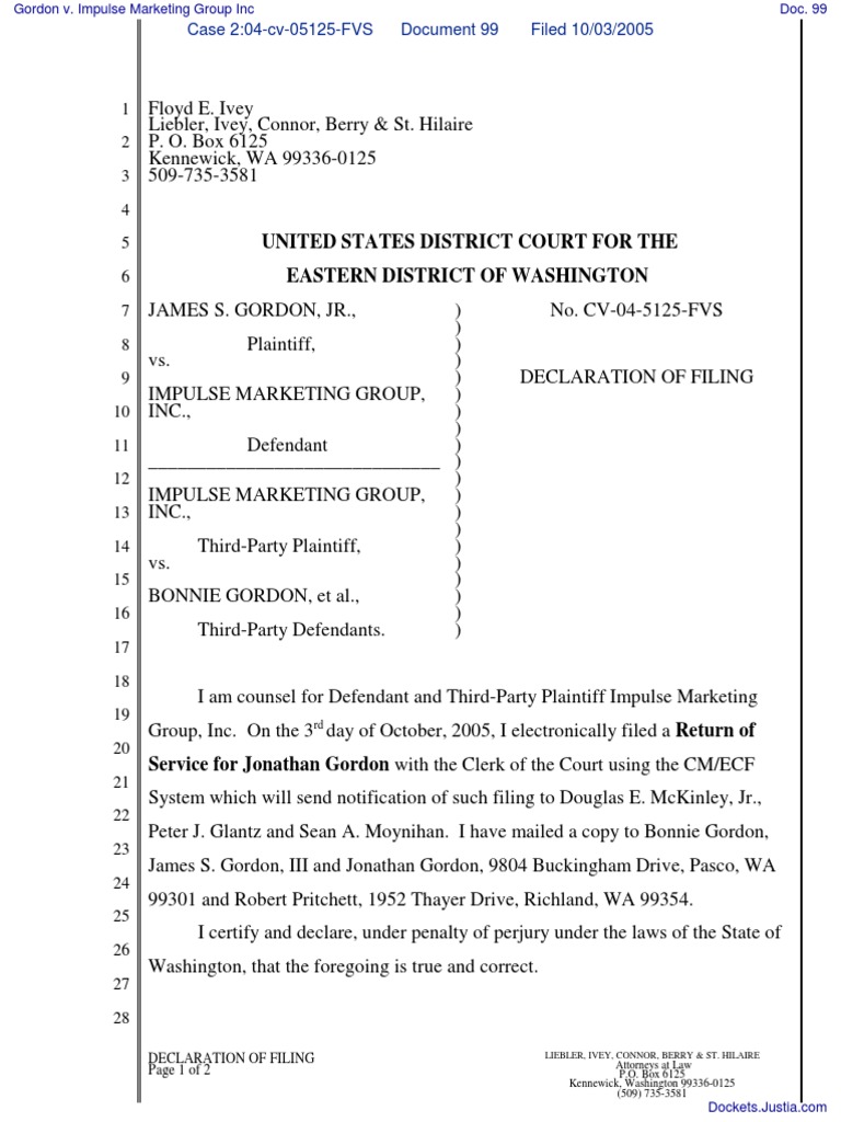United States District Court For The Eastern District Of Washington