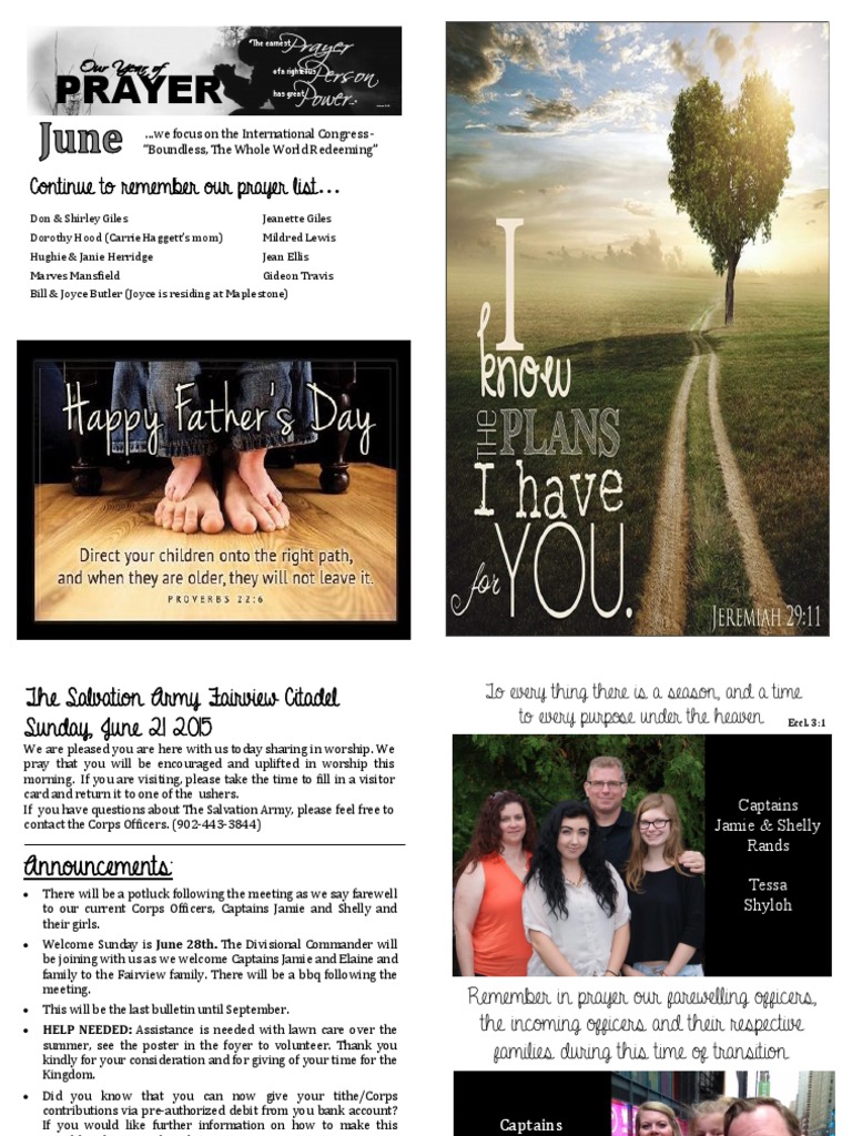 Prayer List and Announcements Update | PDF
