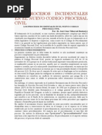 Los Procesos Incidentales en El Nuevo Codigo Procesal Civil