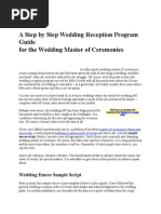 A Step by Step Wedding Reception Program Guide