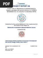 Download effectiveness of advertisement on pepsico cold drink by priyank0894 SN269179027 doc pdf