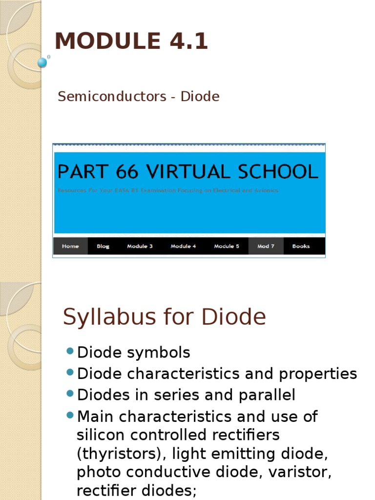 Module 4 Diode | PDF | P–N Junction | Diode