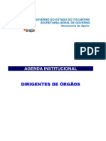 Agenda Institucional Do Governo Do Estado Do Tocantins