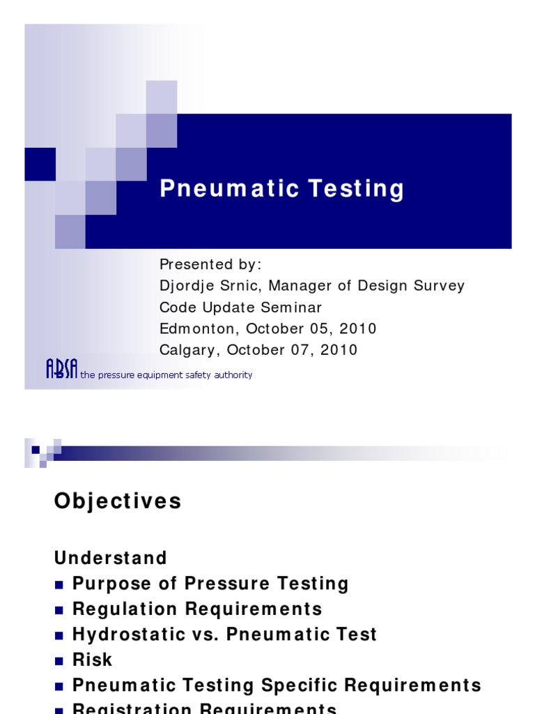 Pneumatic Testing Procedures and Risks | PDF | Wellness