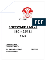 Software Lab - I (EC - 2541) File: Uit - RGPV
