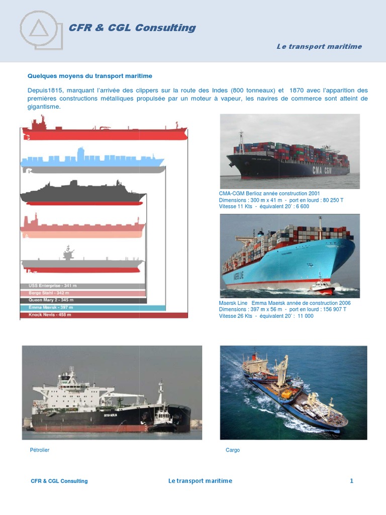 Moyens De Transport Maritime Expliqu s PDF Port Embarcation