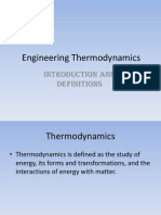Engineering Thermodynamics: Introduction and Definitions