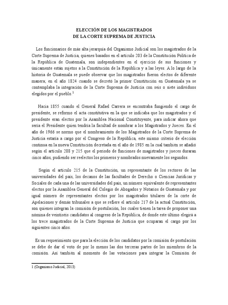 Proceso de elección de magistrados en Guatemala | PDF | Guatemala ...