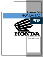Honda (A) : Business Policy