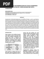 Download Formal Report Quantitative Determination of Total Hardness in Drinking Water by Complexometric Edta Titration by Jj Chua SN269201186 doc pdf