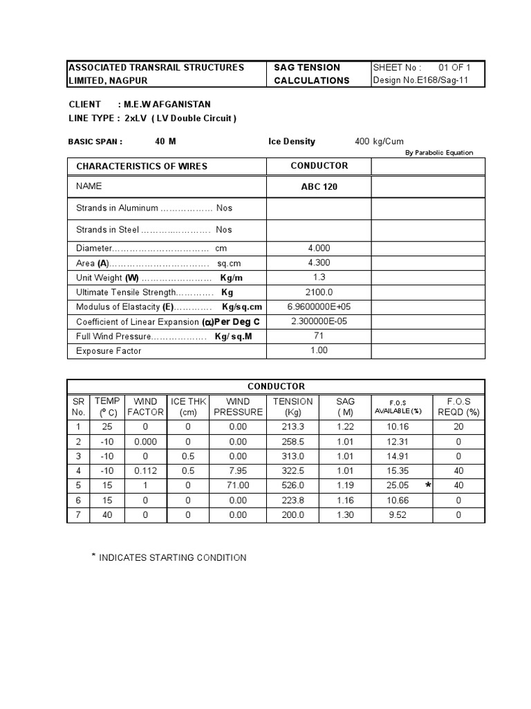 Engineering Sag Tension Analysis | PDF