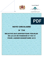 Note Circulaire 724 2015 loi Fiscal