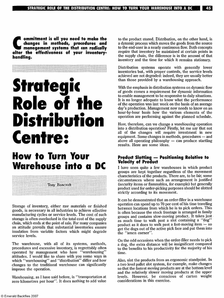 Strategic Role of The Distribution Centre How To Turn Your Warehouse