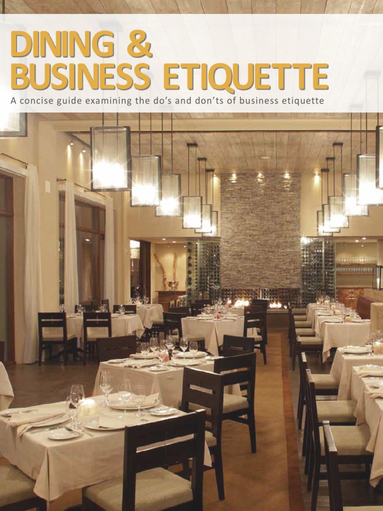 Dining Etiquette PDF Etiquette Restaurants