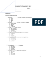 English Test January 2015 Answer Key