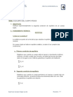 Verificación segunda condición equilibrio cuerpo rígido