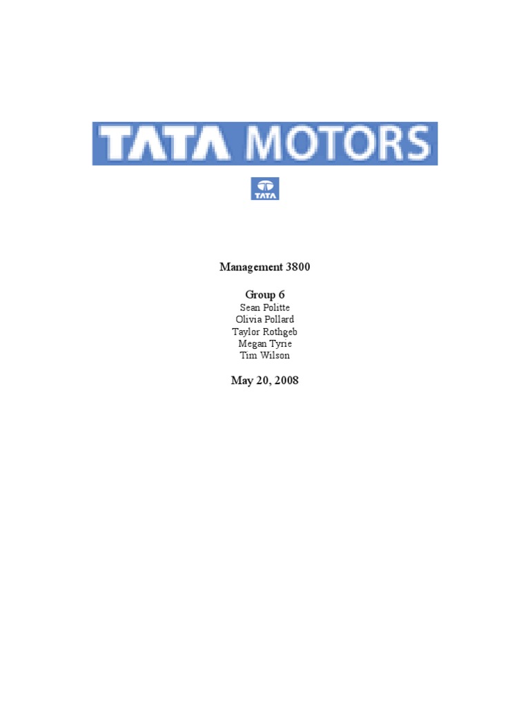 case study on tata motors pdf